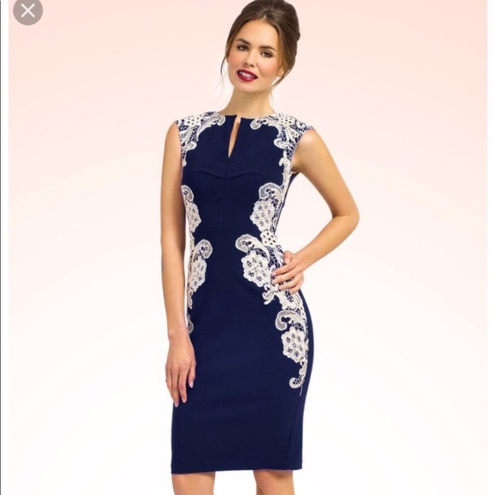 Navy and Lace Dress - Paper Doll
